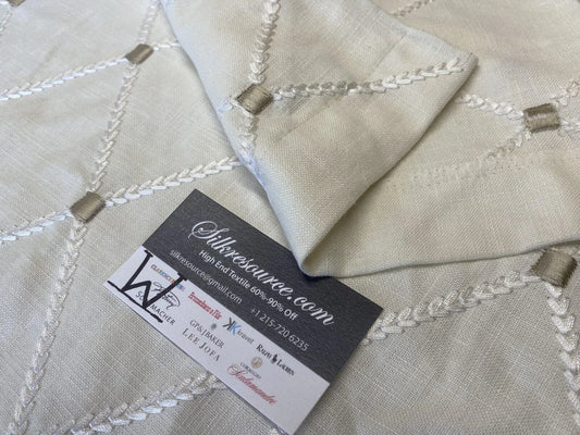 12 Boxw Scalamandre Square Showroom Sample Full Yard White Diamond