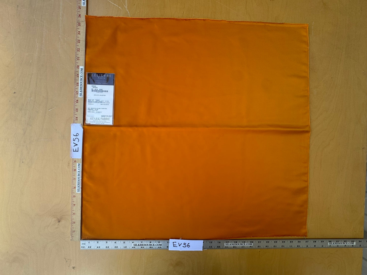 30 EV56 Square 26" x 27" Scalamandre Lelievre Paris Miroir Safran Orange Solid Polyester MSRP USD374/y