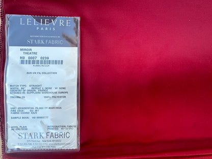 31 EV56 Square 26" x 27" Scalamandre Lelievre Paris Miroir Theatre Red Pink Solid Polyester MSRP USD374/y
