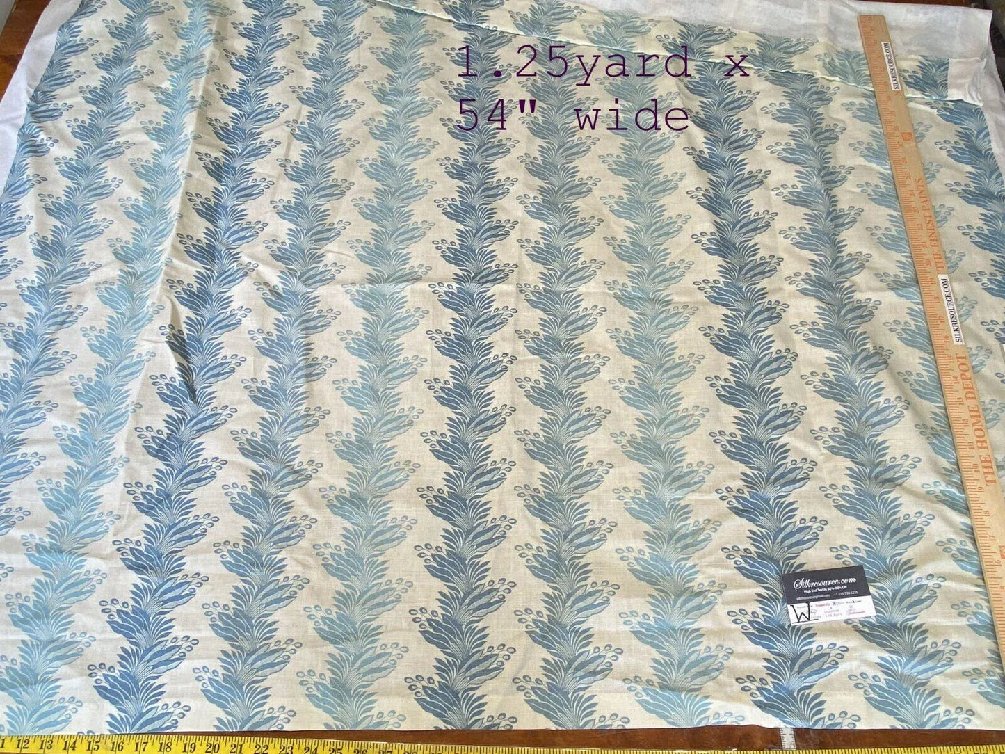16 Boxw Scalamandre Square Showroom Sample 1.25 Yard Denise Stripe Blue and White MSRP USD236/Yard