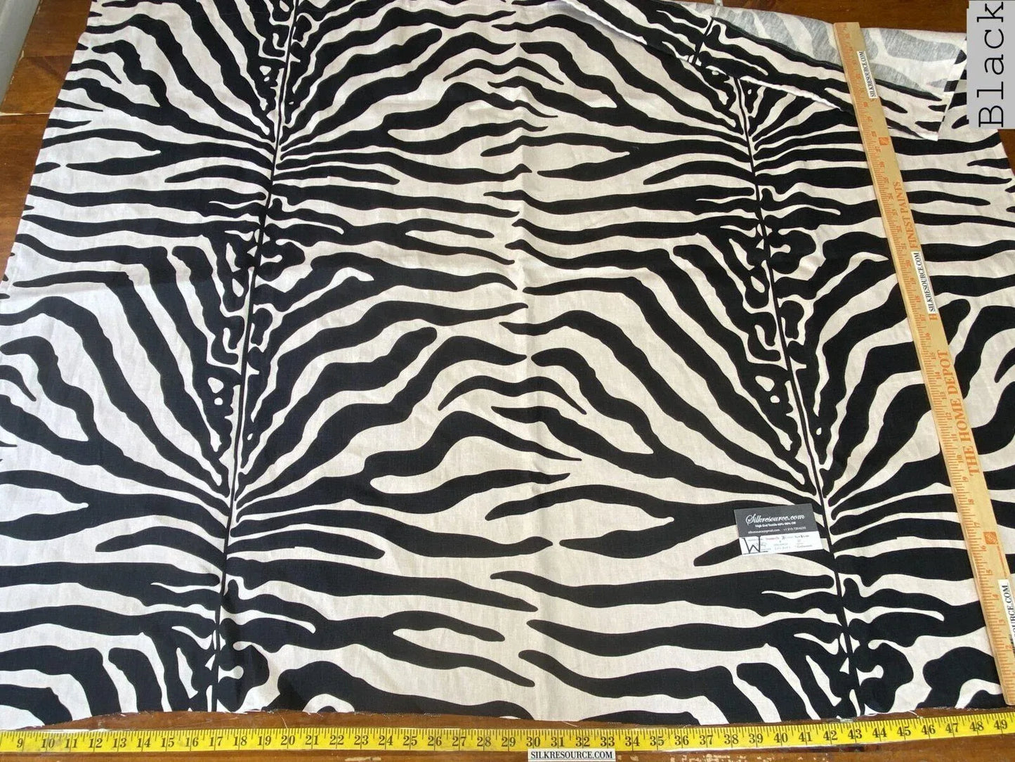 21 Boxw Scalamandre Square Showroom Sample Full Yard Zebra Linen Savannah Print Black