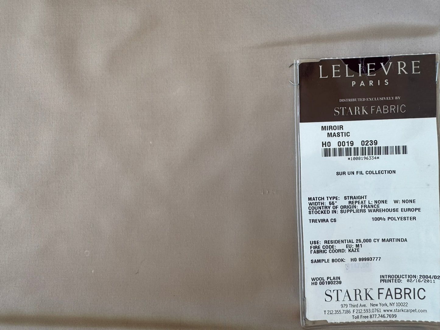 37 EV56 Square 25" x 26" Scalamandre Lelievre Paris Miroir Mastic Light Brown Solid Polyester MSRP USD374/y