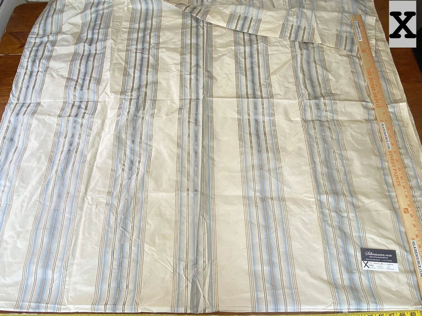 3 Boxx Scalamandre 2.4 Yards Blue Candy Stripe