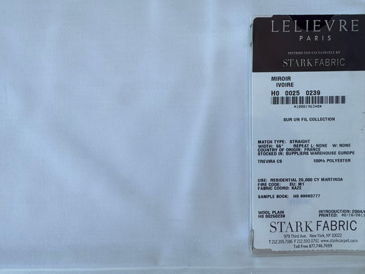 40 EV56 Square 25" x 27" Scalamandre Lelievre Paris Miroir Ivoire Ivory White Solid Polyester MSRP USD374/y