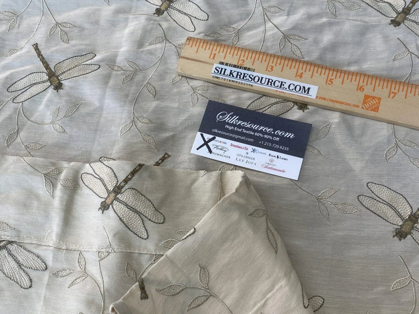 5 Boxx Scalamandre 1.2 Yards Embroidery Dragonfly