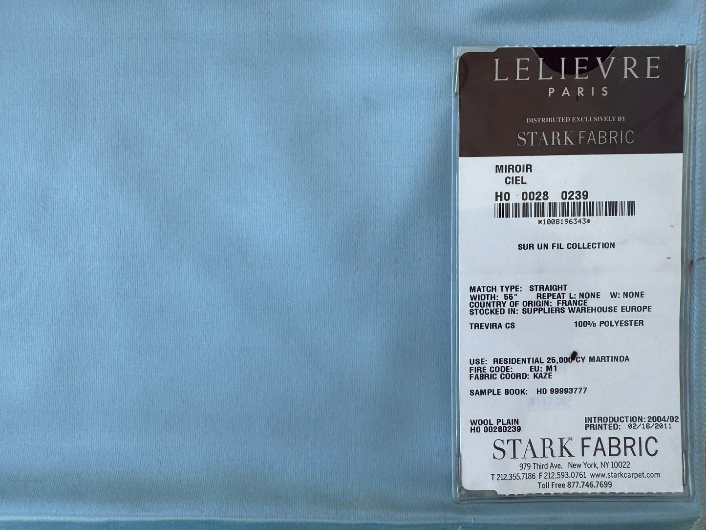 42 EV56 Square 26" x 27" Scalamandre Lelievre Paris Miroir Ciel Blue  Solid Polyester MSRP USD374/y