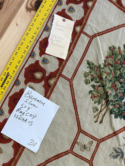 Stark BARENTU SILVER  Diamond Barratta Collection Leopard Deer Bird Flora Zoology 100% Wool 5x9' MSRP USD2300