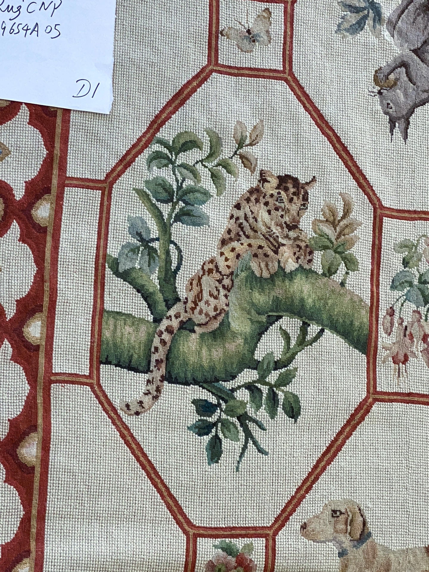 Stark BARENTU SILVER  Diamond Barratta Collection Leopard Deer Bird Flora Zoology 100% Wool 5x9' MSRP USD2300