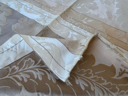 43 EV56 Square 23" x 25" Scalamandre Lelievre Paris Lancelot Ivoire Ivory Cream Brown Cotton Viscose Damask Floral Renaissance