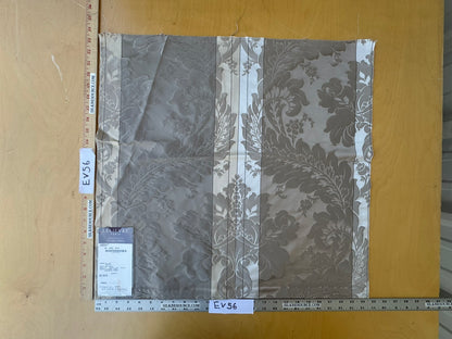 45 EV56 Square 23" x 25" Scalamandre Lelievre Paris Lancelot Argent Gray Cotton Viscose Damask Floral Renaissance