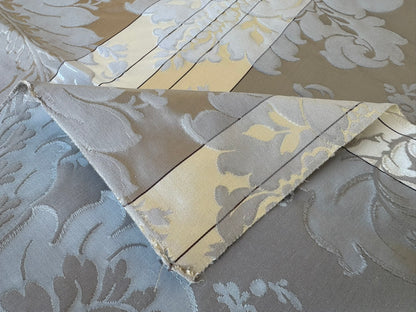 45 EV56 Square 23" x 25" Scalamandre Lelievre Paris Lancelot Argent Gray Cotton Viscose Damask Floral Renaissance