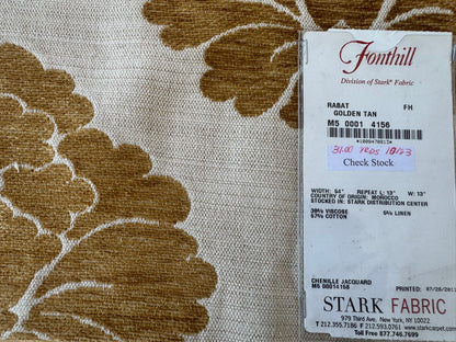 46 EV56 Square 23" x 25" Scalamandre Old World Weavers Rabat Golden Tan Gold Beige Damask Medallion MSRP USD 204/y