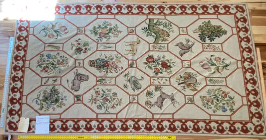 Stark BARENTU SILVER  Diamond Barratta Collection Leopard Deer Bird Flora Zoology 100% Wool 6x10' MSRP USD2700