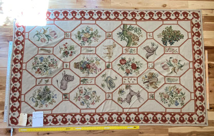 Stark BARENTU SILVER  Diamond Barratta Collection Leopard Deer Bird Flora Zoology 100% Wool 6x10' MSRP USD2700