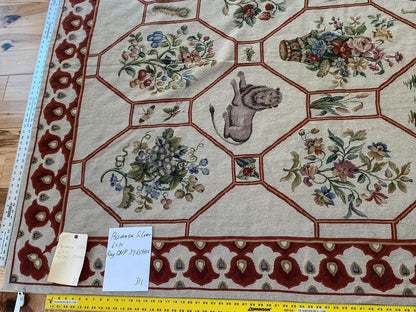 Stark BARENTU SILVER  Diamond Barratta Collection Leopard Deer Bird Flora Zoology 100% Wool 6x10' MSRP USD2700