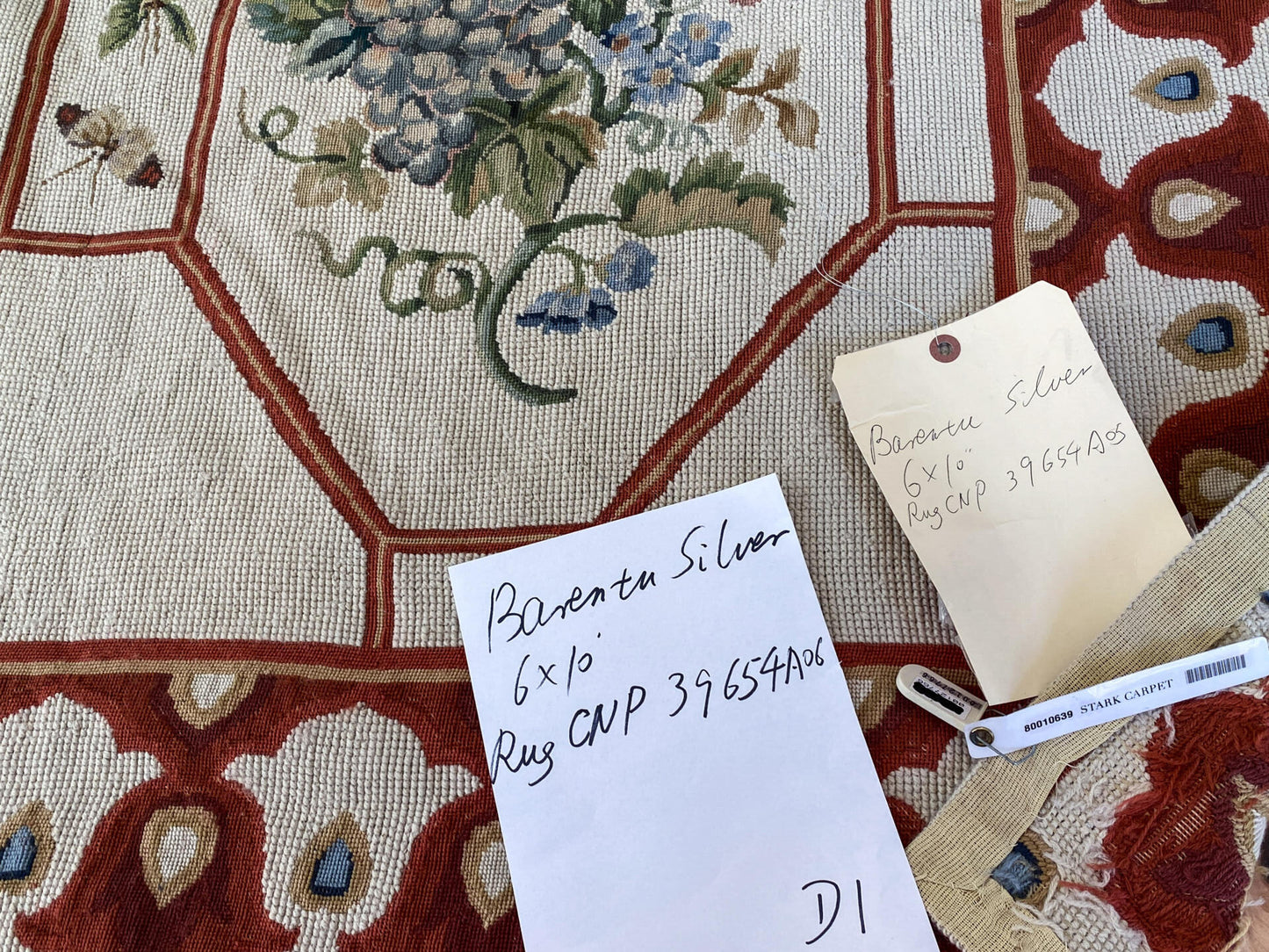 Stark BARENTU SILVER  Diamond Barratta Collection Leopard Deer Bird Flora Zoology 100% Wool 6x10' MSRP USD2700