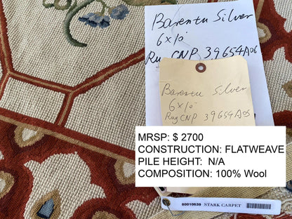 Stark BARENTU SILVER  Diamond Barratta Collection Leopard Deer Bird Flora Zoology 100% Wool 6x10' MSRP USD2700