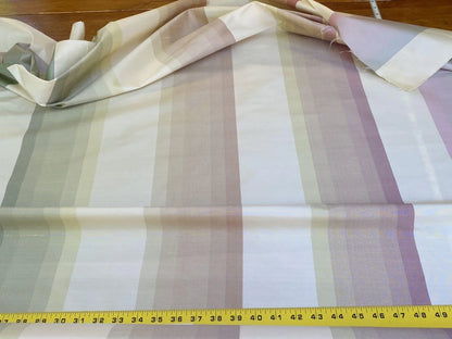 Scalamandre  Mardi Gras Ii Multi Rainbow Stripe Silk Taffeta Pink Green Purple Beige Ombre MSRP USD 180/Y