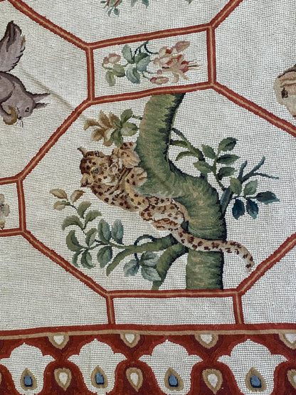 Stark BARENTU SILVER  Diamond Barratta Collection Leopard Deer Bird Flora Zoology 100% Wool 6x10' MSRP USD2700