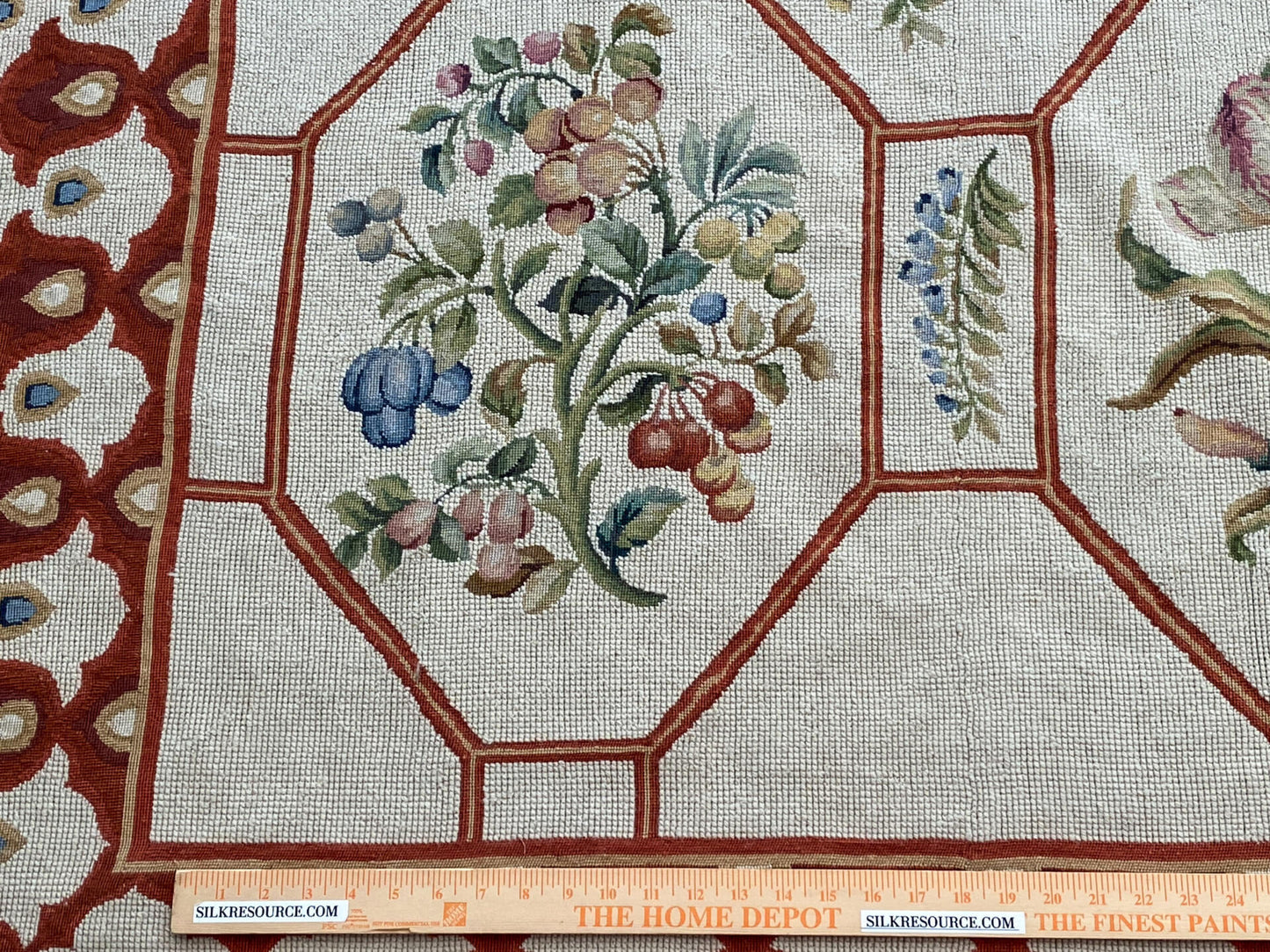 Stark BARENTU SILVER  Diamond Barratta Collection Leopard Deer Bird Flora Zoology 100% Wool 6x10' MSRP USD2700