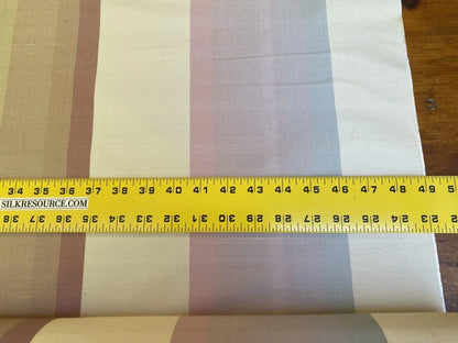 Scalamandre  Mardi Gras Ii Multi Rainbow Stripe Silk Taffeta Pink Green Purple Beige Ombre MSRP USD 180/Y