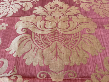 49 EV56 Square 24" x 25" Lelievre Paris Grambois Tomete Pink Brown Gold Damask Renaissance Gray Historic MSRP USD712/y