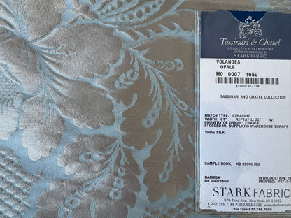 50 EV56 Square 23" x 24" Tassinari and Chatel Volanges Opale Blue Brown Floral Historic MSRP USD 1354/y
