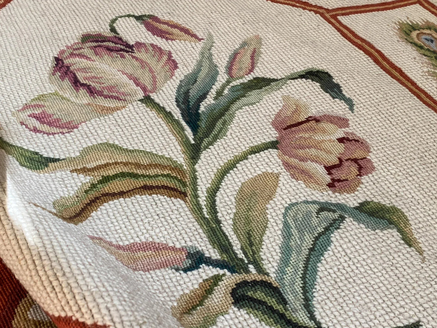 Stark BARENTU SILVER  Diamond Barratta Collection Leopard Deer Bird Flora Zoology 100% Wool 6x10' MSRP USD2700