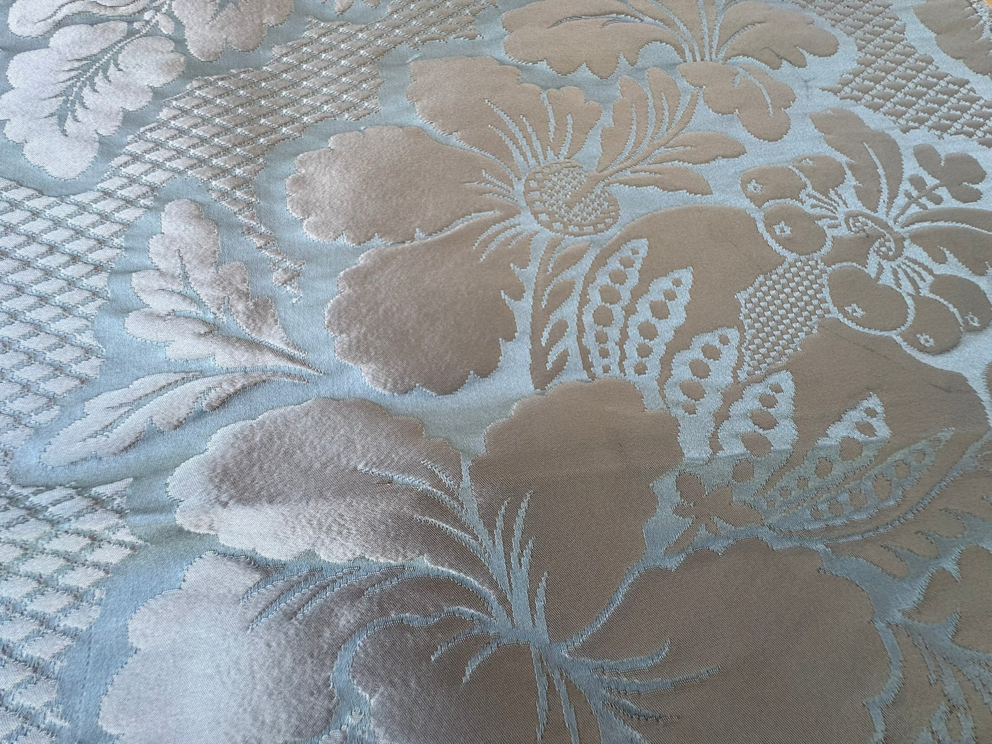 50 EV56 Square 23" x 24" Tassinari and Chatel Volanges Opale Blue Brown Floral Historic MSRP USD 1354/y