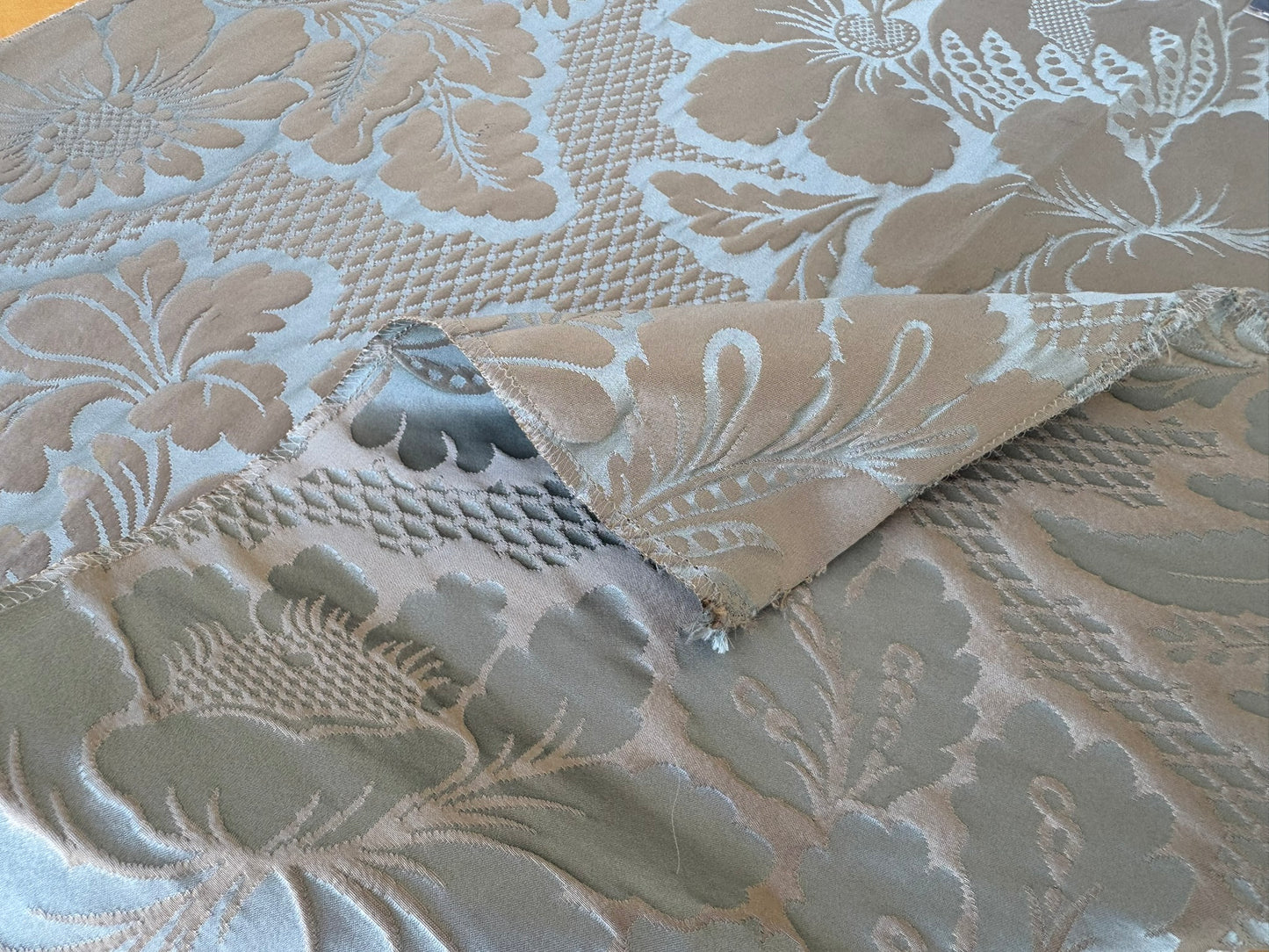 50 EV56 Square 23" x 24" Tassinari and Chatel Volanges Opale Blue Brown Floral Historic MSRP USD 1354/y