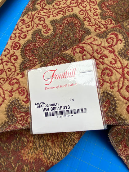 20 Berkbox86 Square Jacquard by Fonthill Amaya Tobacco Multi Brown Red Beige Diamond Ogee Medallion Paisley MSRP 218/y