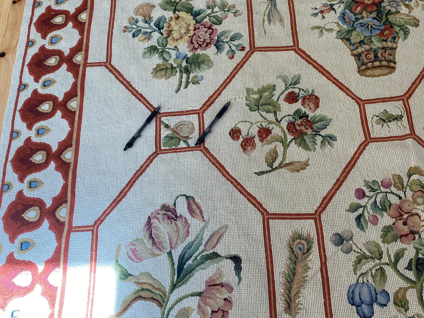 Stark BARENTU SILVER  Diamond Barratta Collection Leopard Deer Bird Flora Zoology 100% Wool 6x10' MSRP USD2700