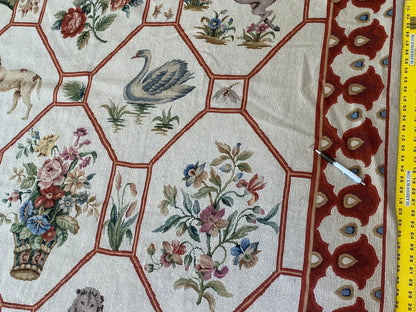 Stark BARENTU SILVER  Diamond Barratta Collection Leopard Deer Bird Flora Zoology 100% Wool 6x10' MSRP USD2700