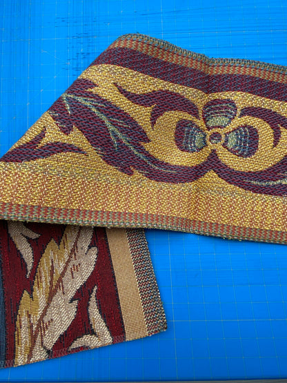 22 Berkbox86 Square Jacquard by Old World Weavers Bordure Medieval 26"L x 6"W Gold Blue Red Cotton MSRP 1000+/y