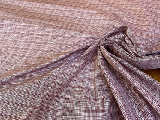 Scalamandre Lorelei Garnet Silk Taffeta Small Scale  Fine Plaid Red MSRP USD 112/yard