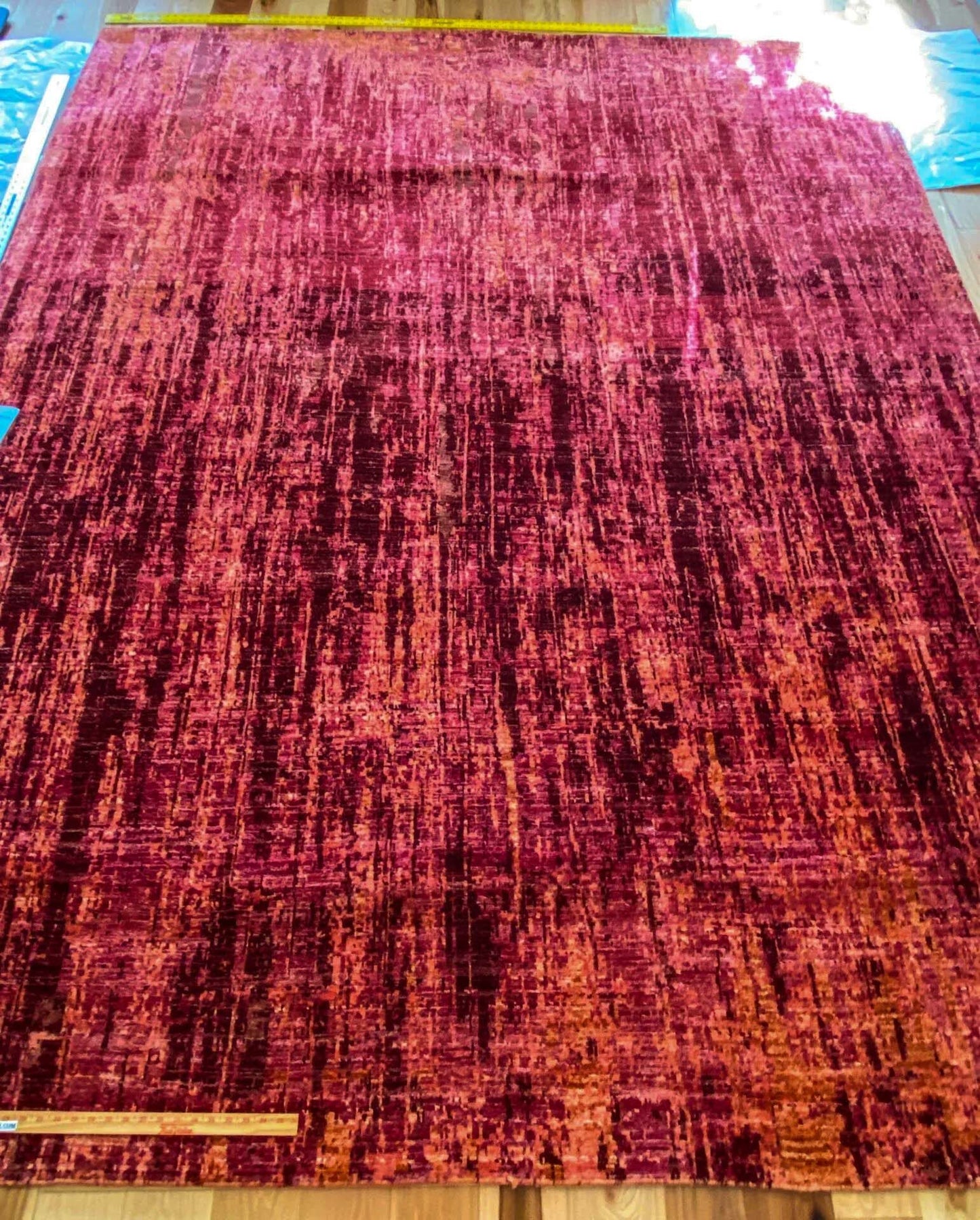 Stark CORUM MAROON Deep Red Orange Pink Raspberry Rust Iridescent Abstract Rain Forest Landscape 8x10' Rug MSRP USD11500