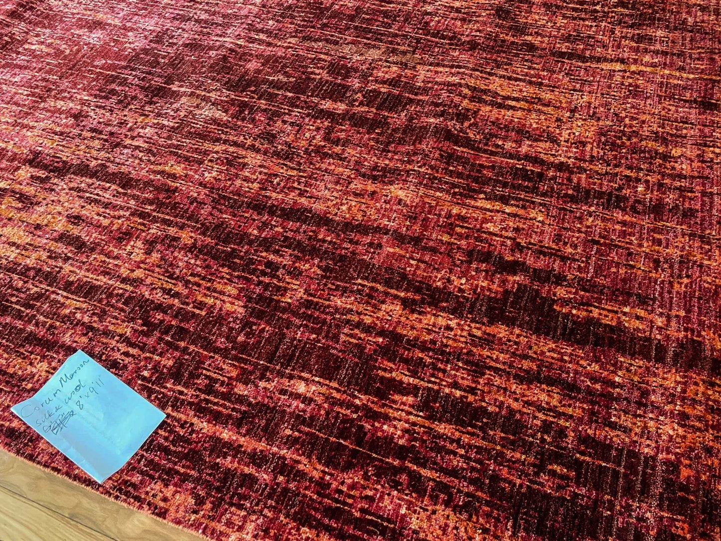 Stark CORUM MAROON Deep Red Orange Pink Raspberry Rust Iridescent Abstract Rain Forest Landscape 8x10' Rug MSRP USD11500