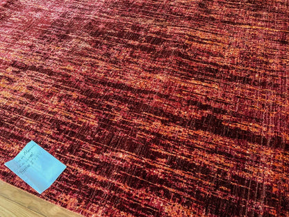 Stark CORUM MAROON Deep Red Orange Pink Raspberry Rust Iridescent Abstract Rain Forest Landscape 8x10' Rug MSRP USD11500