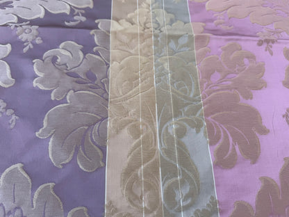 53 EV56 Square 23" x 24" Scalamandre Lelievre Paris Lancelot Azalee Purple Pink Blue Beige Cotton Viscose Damask Floral Renaissance