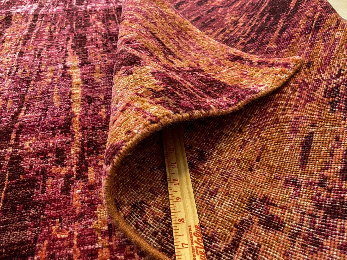 Stark CORUM MAROON Deep Red Orange Pink Raspberry Rust Iridescent Abstract Rain Forest Landscape 8x10' Rug MSRP USD11500