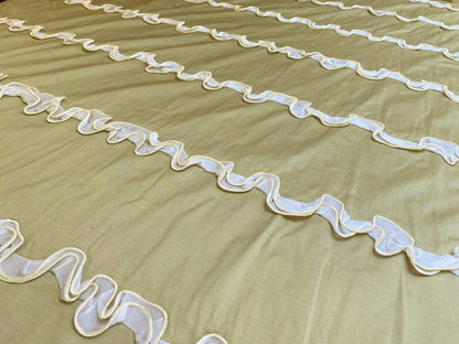 Scalamandre Flirty Bronze Glow Silk Dupioni with Organza Trim Embroidery MSRP USD 200+/yard