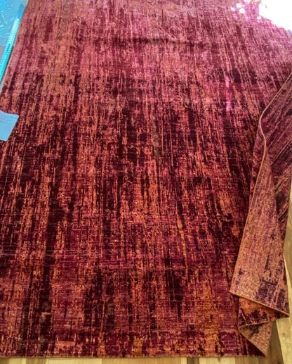 Stark CORUM MAROON Deep Red Orange Pink Raspberry Rust Iridescent Abstract Rain Forest Landscape 8x10' Rug MSRP USD11500