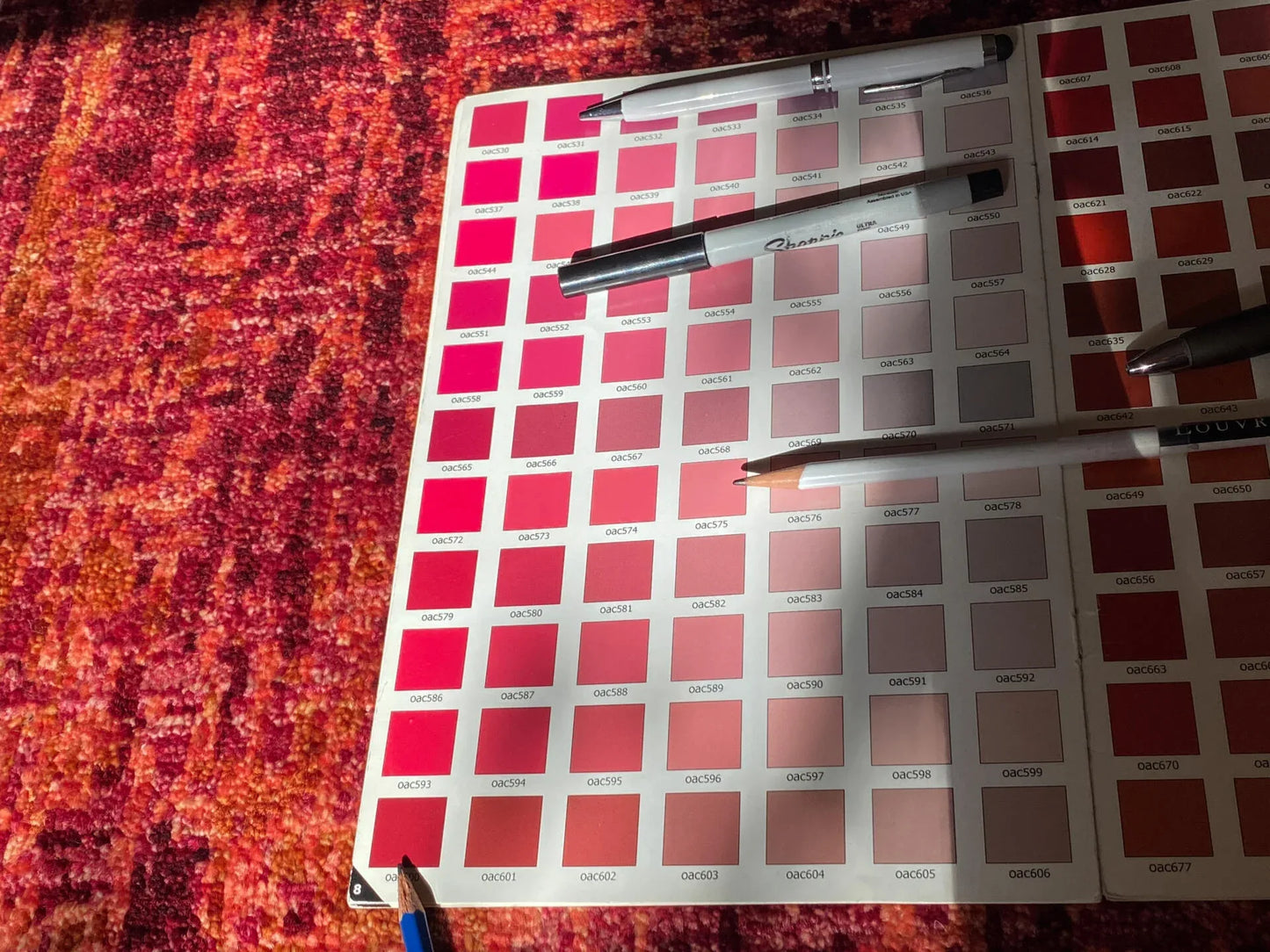 Stark CORUM MAROON Deep Red Orange Pink Raspberry Rust Iridescent Abstract Rain Forest Landscape 8x10' Rug MSRP USD11500