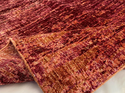 Stark CORUM MAROON Deep Red Orange Pink Raspberry Rust Iridescent Abstract Rain Forest Landscape 8x10' Rug MSRP USD11500