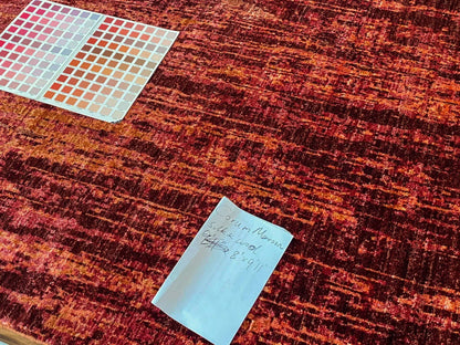 Stark CORUM MAROON Deep Red Orange Pink Raspberry Rust Iridescent Abstract Rain Forest Landscape 8x10' Rug MSRP USD11500