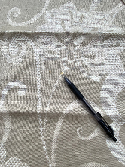 32 Berkbox86 Square Jacquard by Grey Watkins Slovenia Eggshell Beige White Large Crewel Flower Lampas Fr Italy Damask Novelty MSRP USD 290/Y