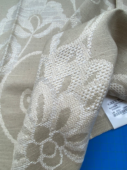 39 Berkbox86 Square Jacquard by Grey Watkins Slovenia Eggshell Beige White Large Crewel Flower Lampas Fr Italy Damask Novelty MSRP USD 290/Y