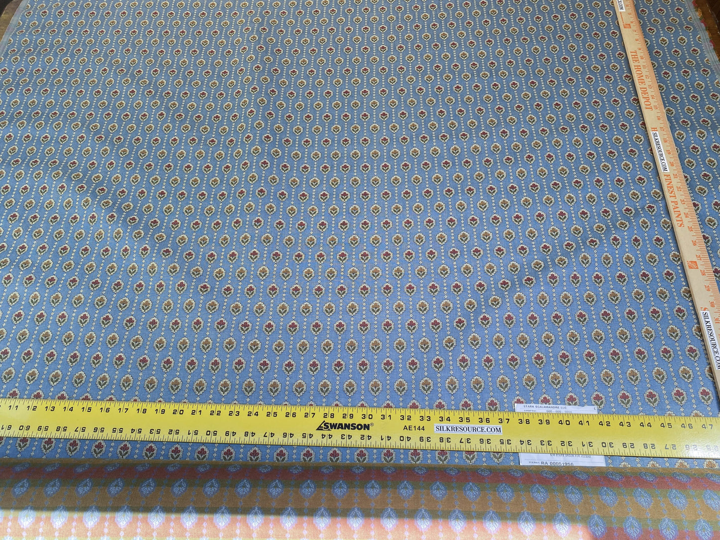 By Yd Scalamandre Fleurette Multi/blue Small Flowers Tulips Cotton Tapestry MSRP USD 200/Y