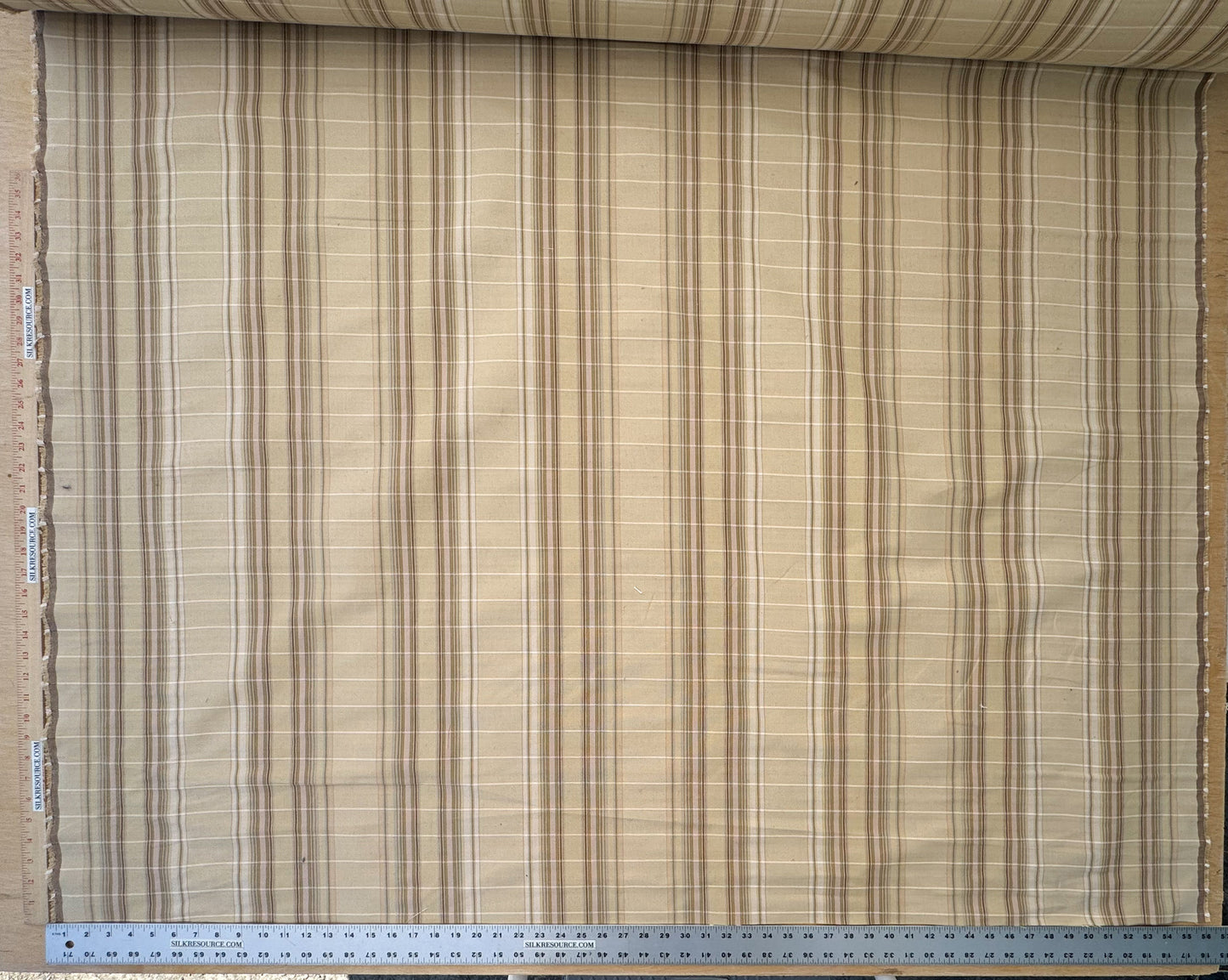 Scalamandre Cordina Stripe Tan Beige Brown Cotton - By the yard