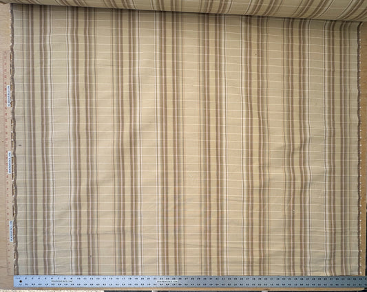 Scalamandre Cordina Stripe Tan Beige Brown Cotton - By the yard